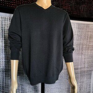 DAVIS & SQUIRE (LARGE) Extra Fine 100% Merino Wool Black Sweater